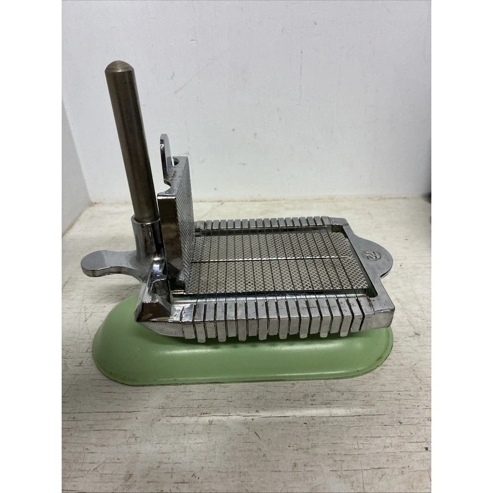 Vintage 1940s Bico Butter/ Cheese Slicer Green Enamel Over Cast Iron Model 72